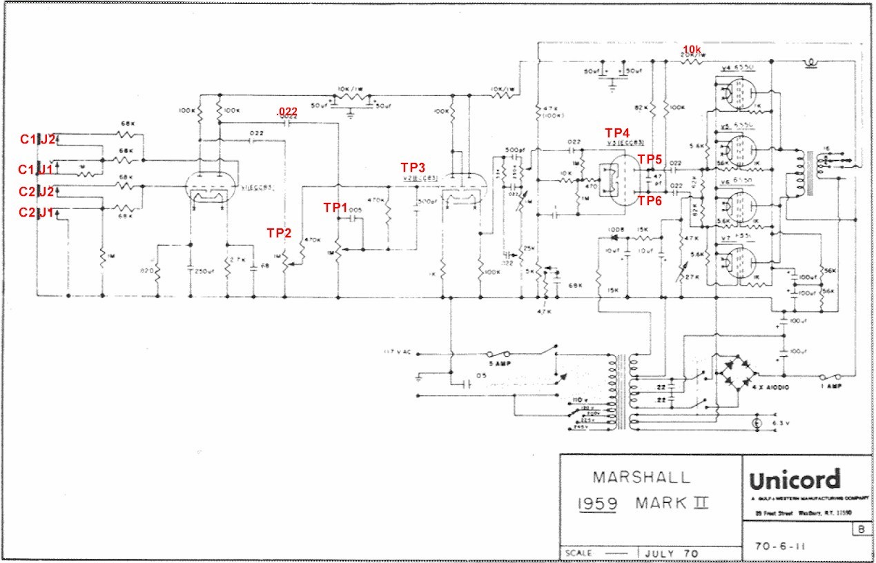 Marshall JCM 800 Model 1959 Schematic
